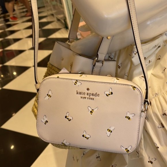 Kate Spade Staci Bee Mini Camera Bag Parchment Multi - Picture 14 of 15